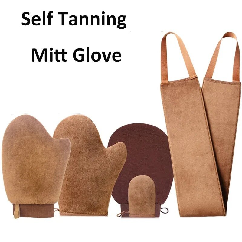 Self Tanning Mitt Glove Reusable Body Face Bath Cleaning Tools Back Tan Applicator Exfoliating Tan Removal Mitt