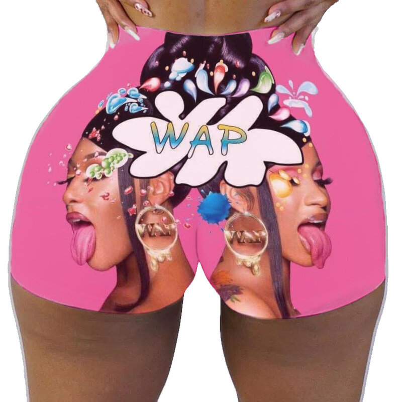 Y2k pantaloncini da donna Sexy abbigliamento estivo da donna Candy Snack Wap Graphic vita alta Biker Booty Shorts all'ingrosso roba a buon mercato