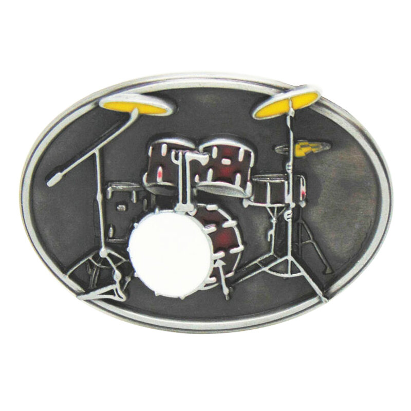 Cheapify Dropshipping Western Rock And Roll Drum Kit Metal Man Belt Buckle 40mm