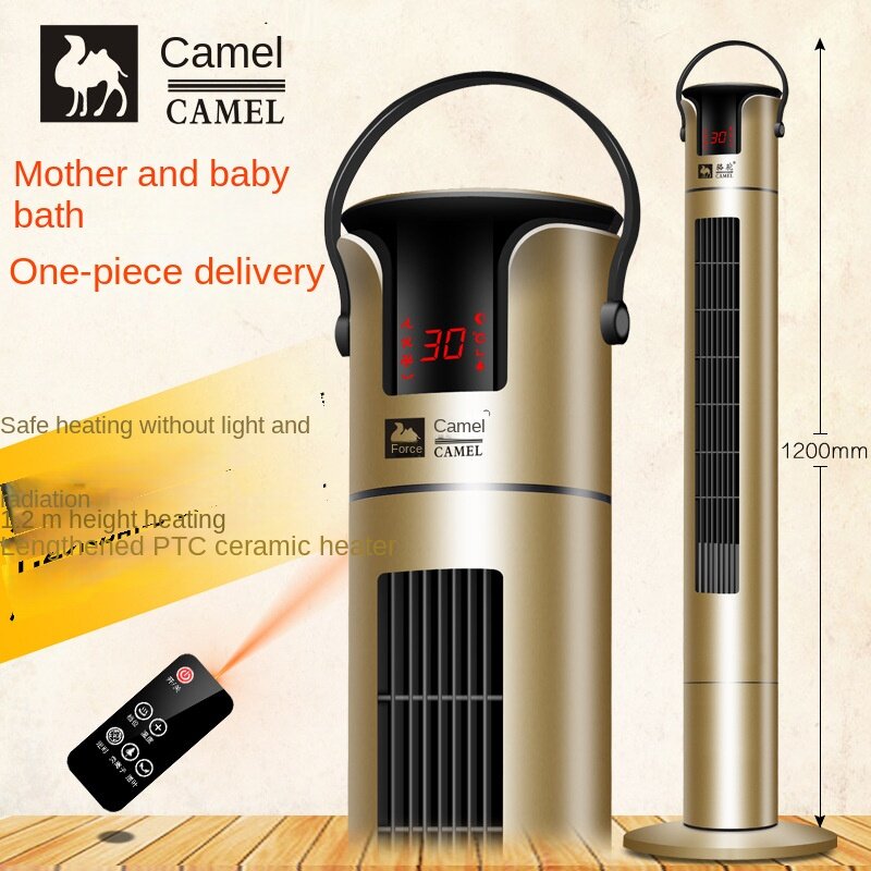 Calentador Camel para el hogar, control remoto, calentador eléctrico de ahorro de energía, ventilador de Torre impermeable, aire acondicionado pequeño