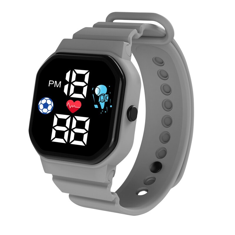 Zegarek dla dzieci Sport Led cyfrowe zegarki Spaceman silikonowy pasek wodoodporny elektroniczny zegarek na rękę dla dzieci chłopców dziewcząt prezenty 2023