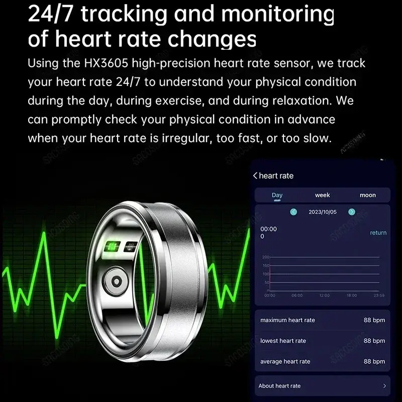 Inteligentne pierścienie inteligentne monitorowanie snu wodoodporne wielofunkcyjne monitor zdrowia sportowe z pierścieniem zdrowotnym dla kobiet