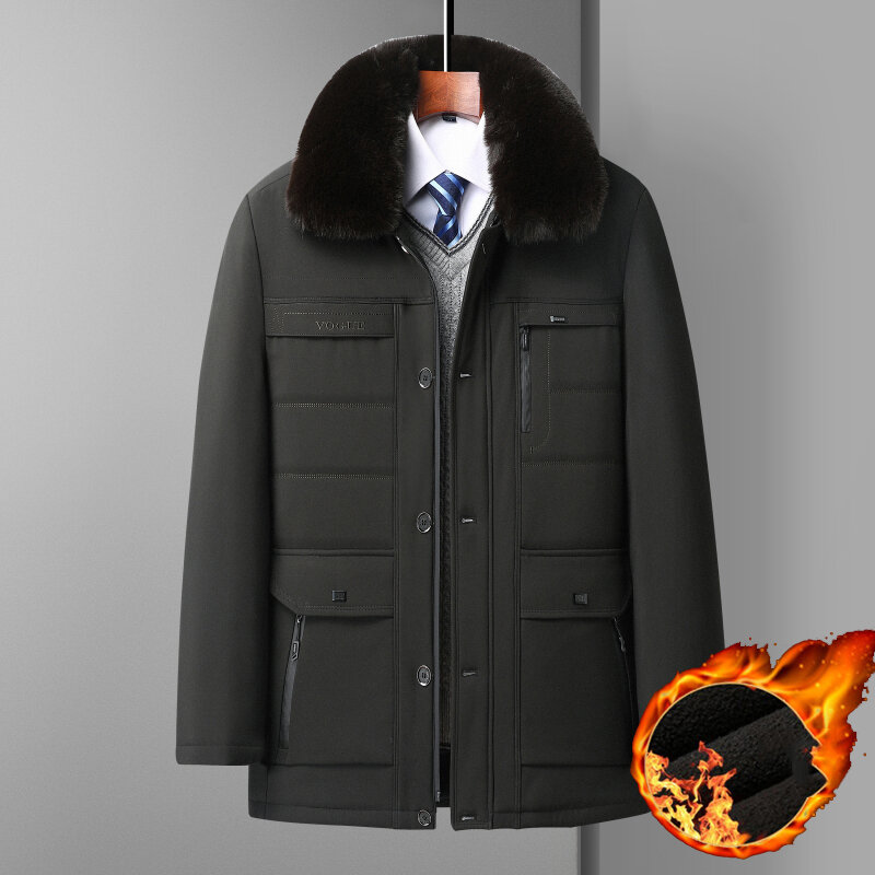 Parka de veludo de algodão masculino, jaqueta longa, casaco grosso, manter quente, solto, casual, outwear, inverno, roupas de marca, 5XL, 2024