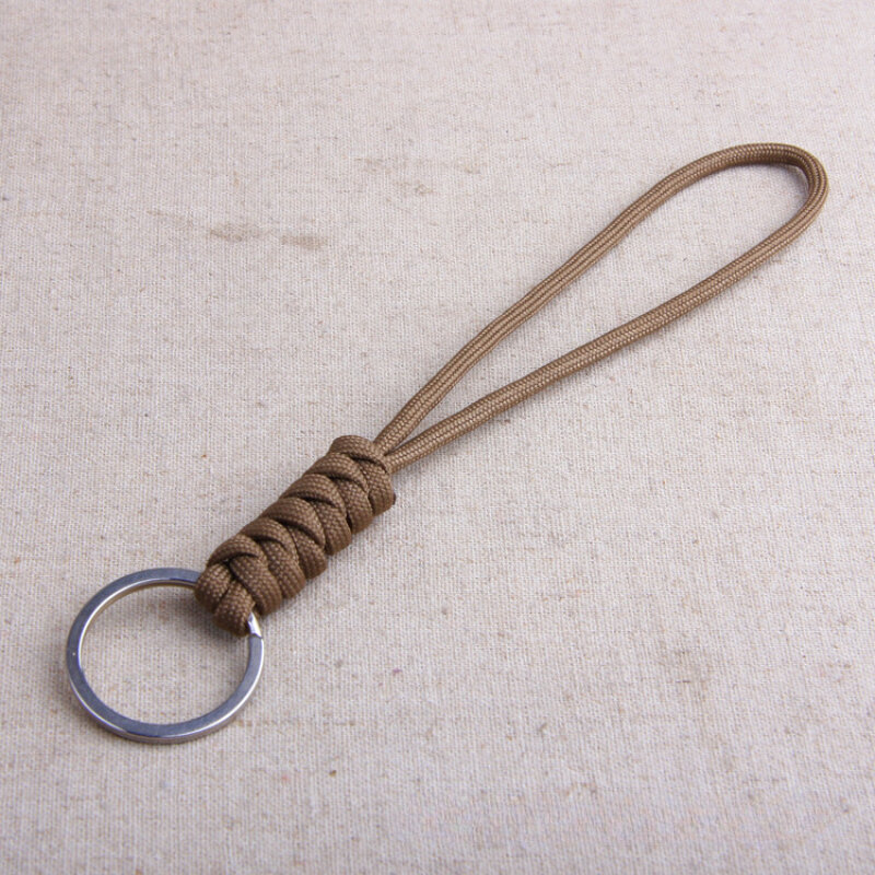 LLavero de cuerda de nailon trenzada fuerte, antipérdida, pulsera conveniente, cordón multiusos para exteriores, 20cm