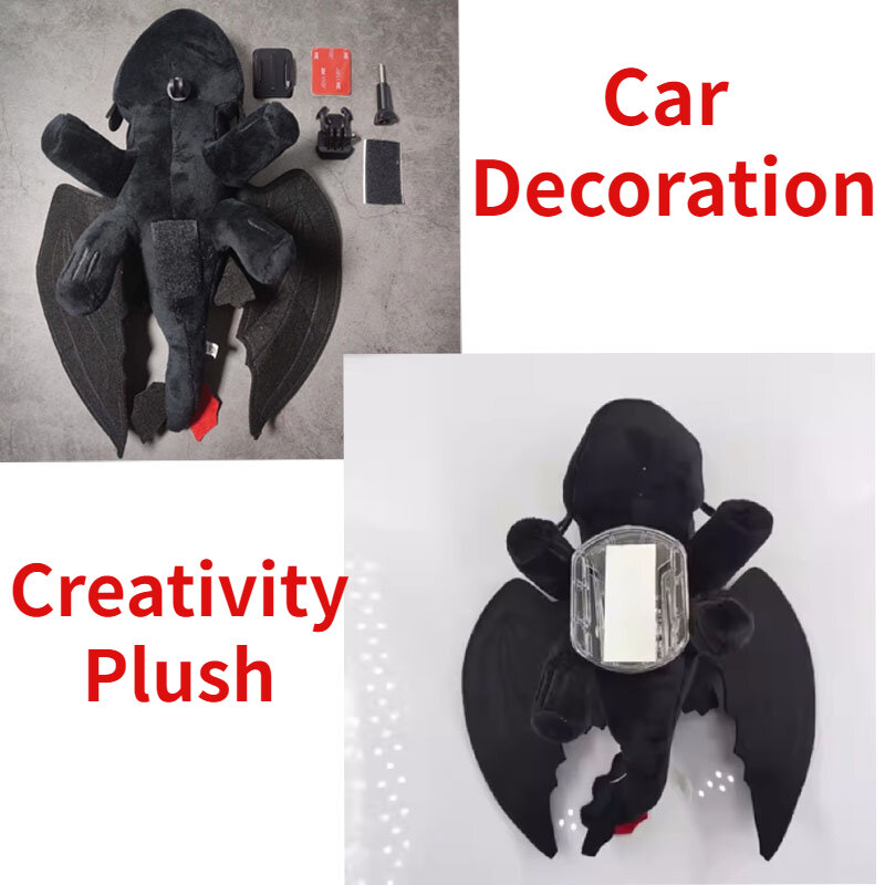 Juguetes de peluche de coches de dientes creativos, accesorios de automoción, muñeco de peluche de Animall para decoración de casco, dibujos animados