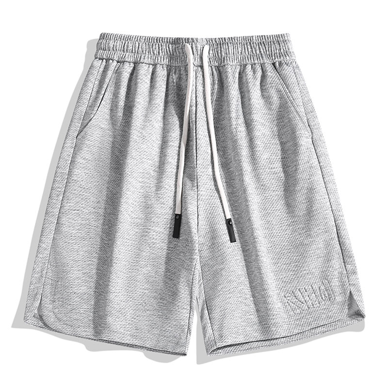 New Summer Men's Solid High Waist Elastic Loose Classic Casual Pants Pockets Drawstring Fashion Commuter All-match Shorts