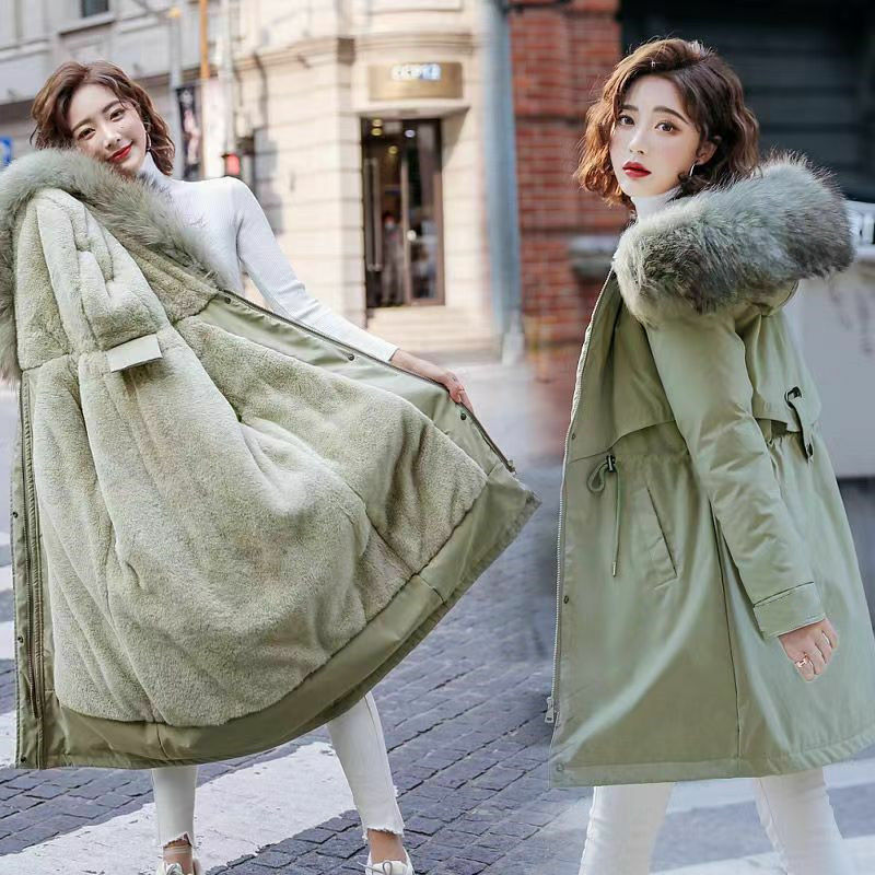 Ropa de algodón para mujer, prenda holgada de longitud media estilo extranjero, gruesa, versión coreana, invierno, 2023