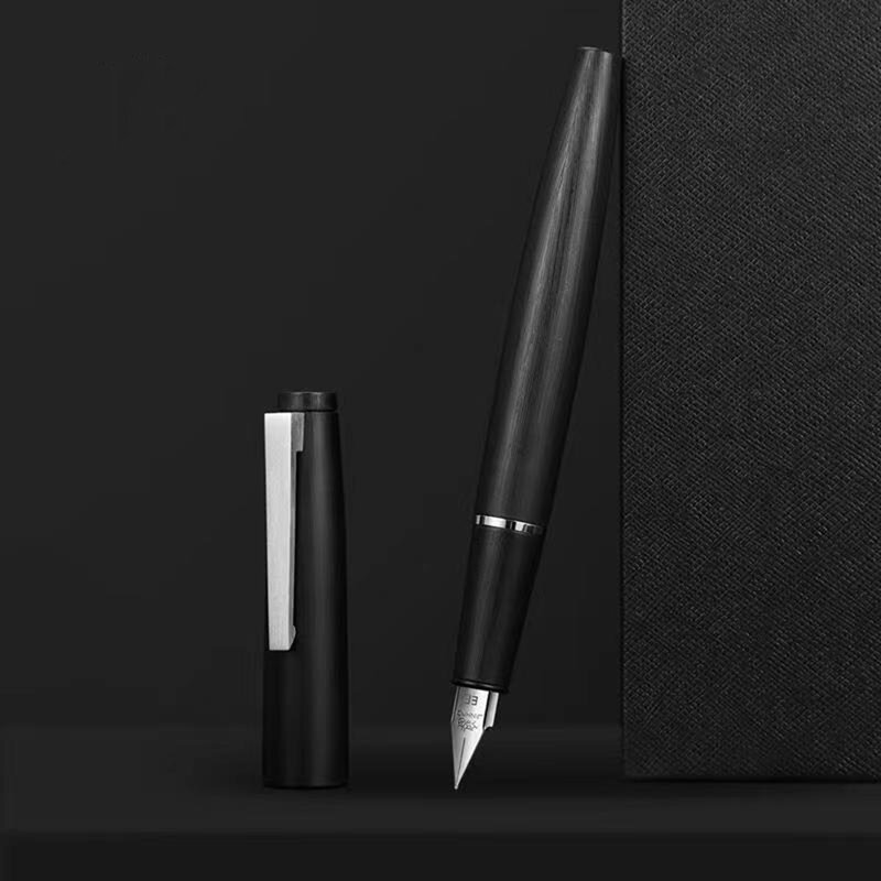 JinHao X159 الاكريليك الأسود نافورة القلم مشبك معدني تمديد غرامة بنك الاستثمار القومي F 0.5 مللي متر