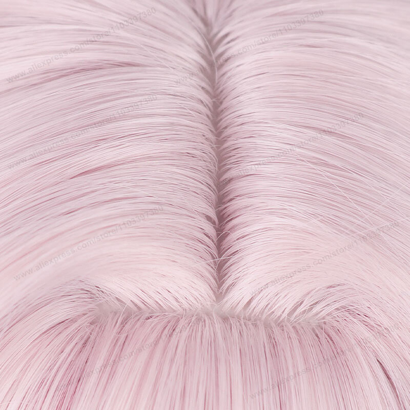 핑크 그라데이션 헤어 혼카이 스타 레일 코스프레, 애니메이션 내열성 합성 가발, 3 월 7 일, 50cm