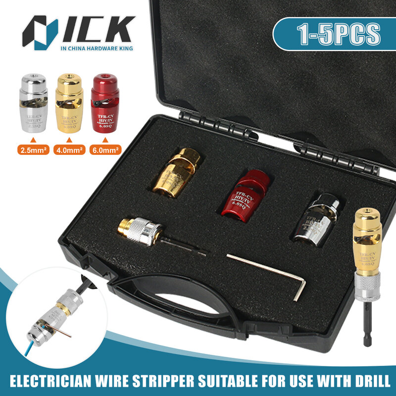 Kit spelafili per elettricisti per un uso rapido del filo con trapano elettrico a mano strumento portatile per elettricisti in lega di alluminio