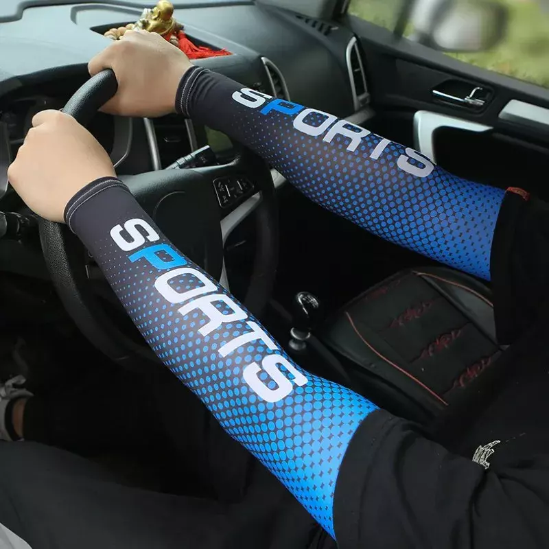 New Ice Silk Sleeve protezione solare polsino protezione solare UV manicotti antiscivolo uomo donna guanti lunghi Outdoor Cool Sport ciclismo