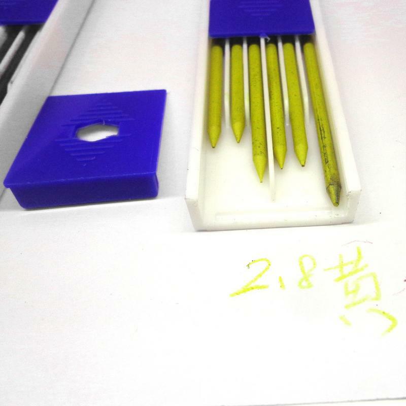 Isi ulang pensil tukang kayu padat memimpin untuk pembuat pensil mekanik lubang dalam menandai alat pertukangan 3 warna