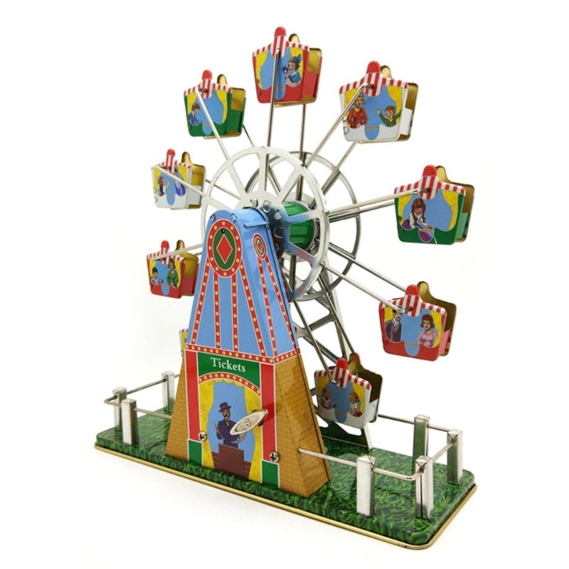 Tinplate Music Ferris Wheel Wind up Toy for Home Bar Club Display Decoration