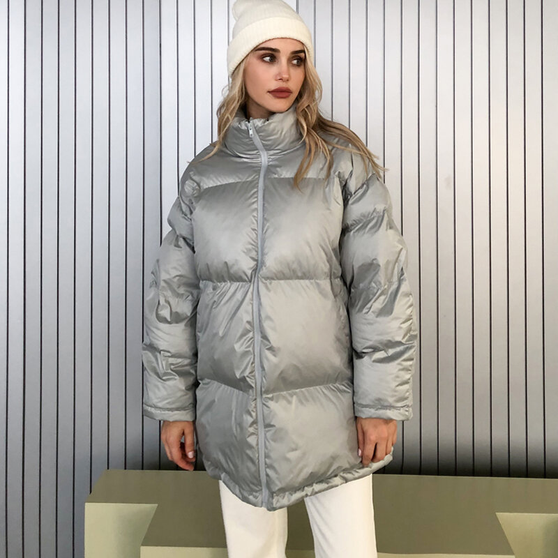 Parka fofa grossa e quente para mulheres, jaqueta de inverno feminina, casaco elegante, Outerware impermeável, novo, quente, 2024
