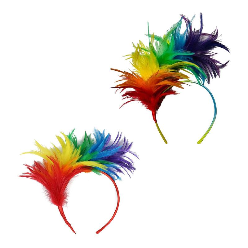 Diadema de plumas bohemias, tocado elegante para festivales y fiestas
