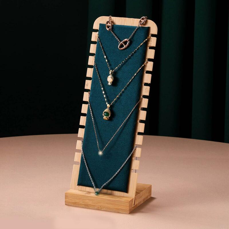 Bambusowy naszyjnik stojak wystawowy na biżuterię drewniane sztalugi gablota do biżuterii stojak na kolczyki wisiorki bransoletki łańcuch wiszący Organizer