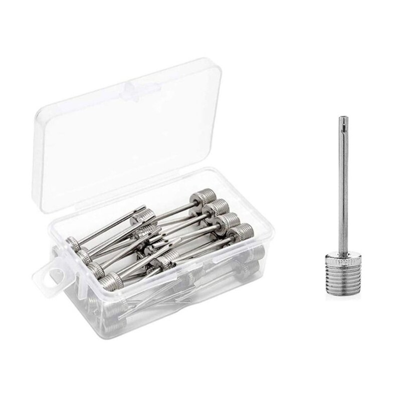 30 Pcs Airs Needle Stainless Steel Ball Needle Air Inflation Needle Replacement Air Inflating Pin with Box 57QC