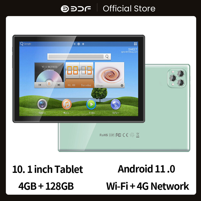 Tableta Pc Global BDF P50 Tab de 10,1 pulgadas, Android 11, 4GB + 128GB, Octa Core, tarjeta Sim, 3G, 4G, LTE, WiFi, IPS, LCD
