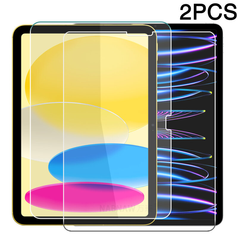 2PCS HD กระจกนิรภัยป้องกันหน้าจอสำหรับ iPad 10 9 8 7 6 iPad Pro 11 iPad Air 5 4 3 2 Mini 10.9 10.2 9.7 10.5 2022 2021 2020