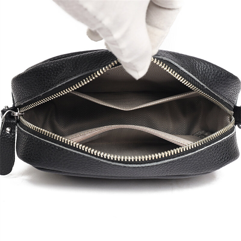 Tas kurir selempang kulit kualitas tinggi untuk wanita dompet tas tangan kulit asli desainer mewah tas bahu wanita kantung