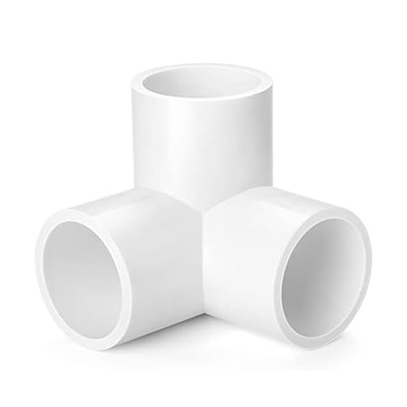 PVC Tee Elbow Fittings para tubos de PVC, conexões de tubos, DIY, durável, 1 Polegada, 3 Way, 6Pcs