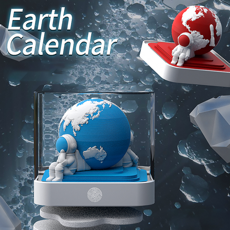 3D Earth 2024 Calendar Omoshiroi 3D Notepad Block Desk Calendar 3D Memo Pad 232Sheets Cute Note Paper Desktop Decor Novelty Gift