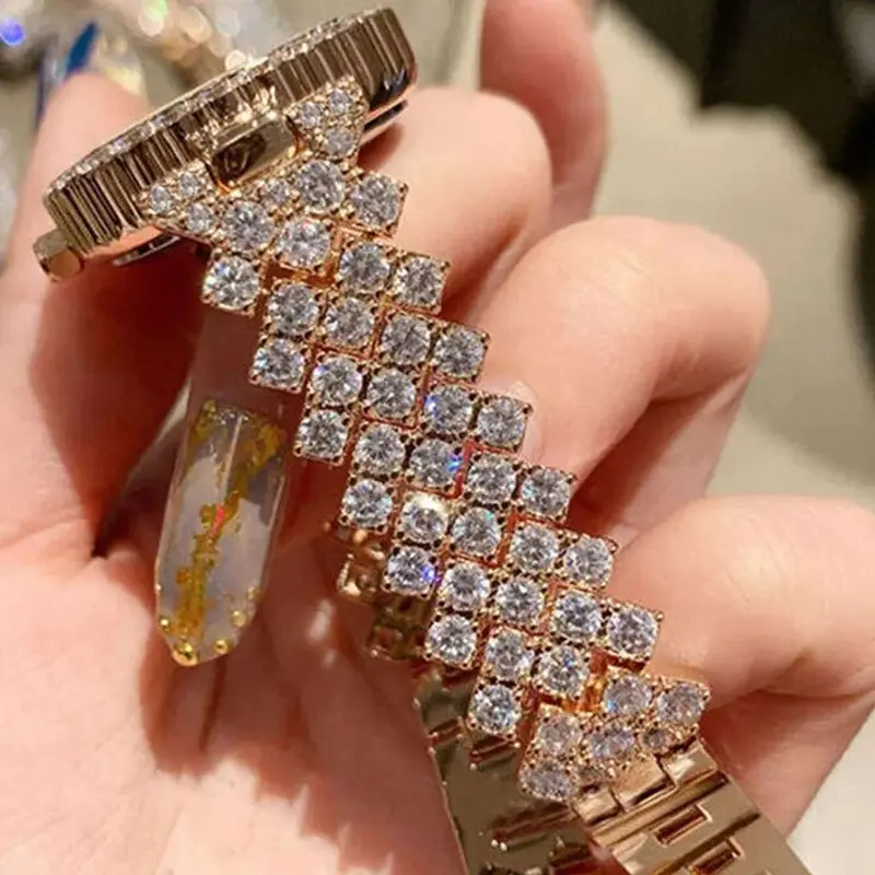 Jam Tangan untuk Wanita Jam Tangan 2023 Produk Terlaris Jam Tangan Mewah Jam Tangan Merek Mewah Reloj Mujer Set Gelang Baja Berlian
