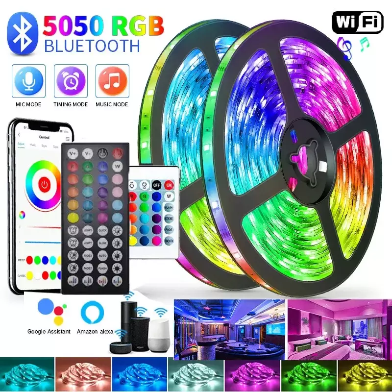 1m-30m Bluetooth-LED-Streifen 5050 RGB-Streifen WLAN USB-LED-Licht flexible Farbband Streifen RGB-Diode Band IR-Controller