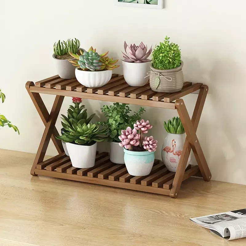 Display Shelf Organizer Flower Holder Plant Stand Living Room Balcony Pots Outdoor Furniture Wooden Multilayer Minimalist Nordic