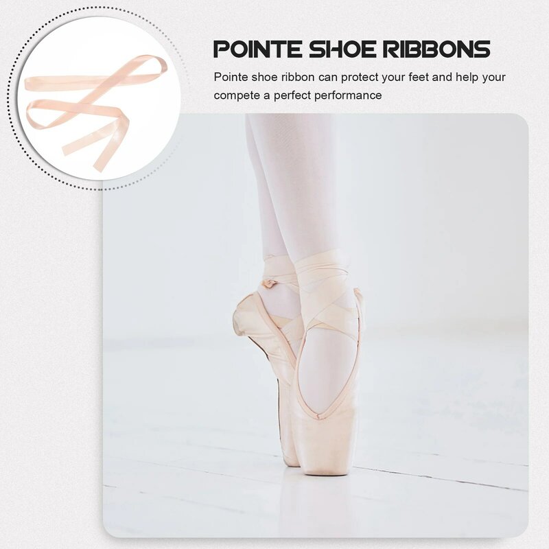 2 Pcs Ballet Shoe Pointe Ribbon Flat Dance Accessories for Show Satin Pink Women