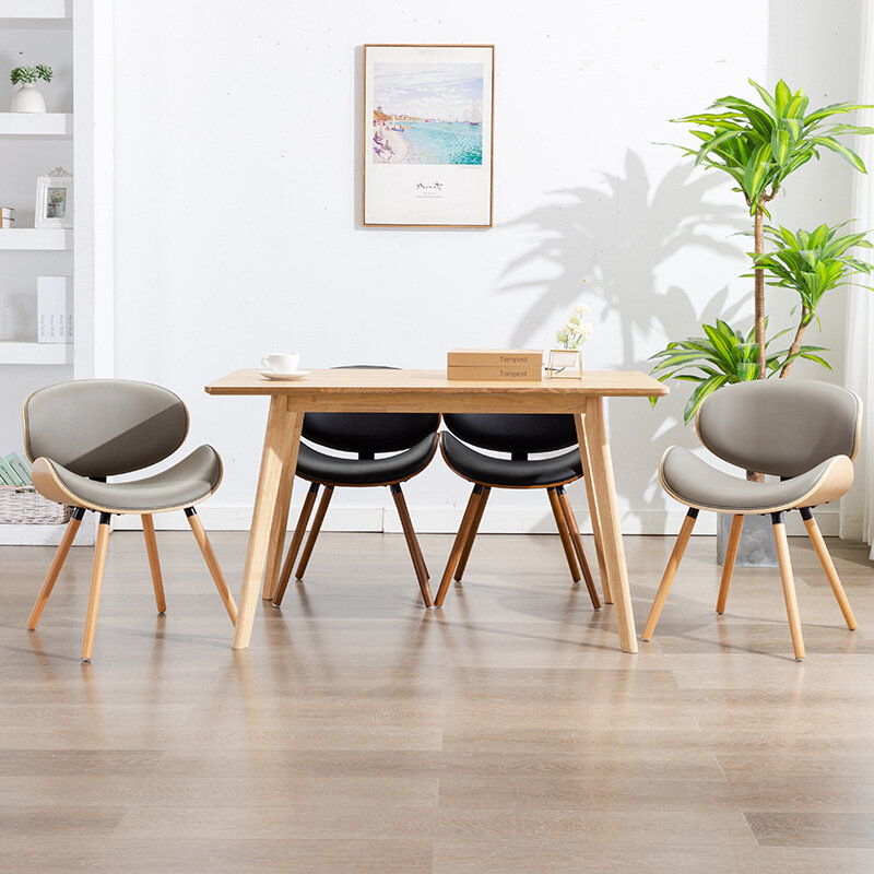 Europejski nowoczesny prosty luksusowy pokrowiec na krzesło, kształt chrząszcza mała rodzina, oszczędność miejsca praktyczne skórzane krzesło do jadalni z litego drewna