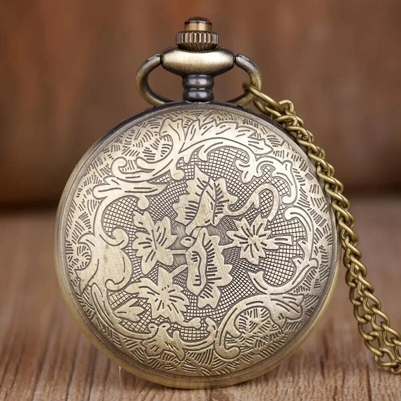 Reloj de cuarzo vintage steampunk para hombres y niños, reloj de bolsillo con cadena de regalo, hueco, nuevo