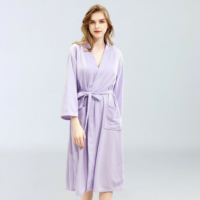 Albornoz Kimono de algodón para parejas, ropa de dormir informal, suelta, para el hogar, primavera y otoño