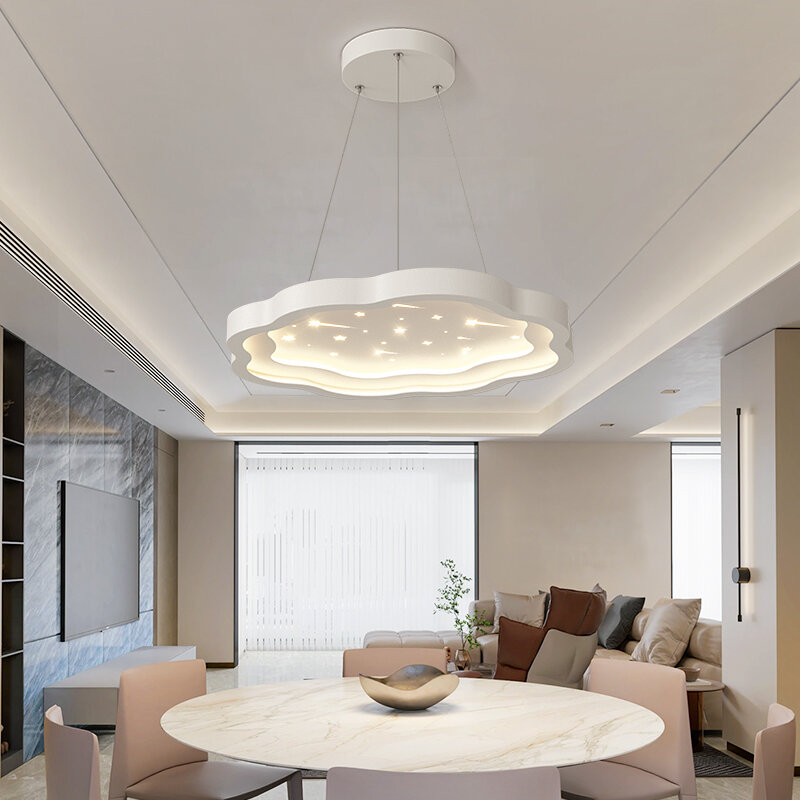 새로운 크리에이티브 클라우드 윈드 스타일 침실 LED 천장 조명, 클로크룸 발코니 복도 침실 홈 화이트 로맨틱 광택