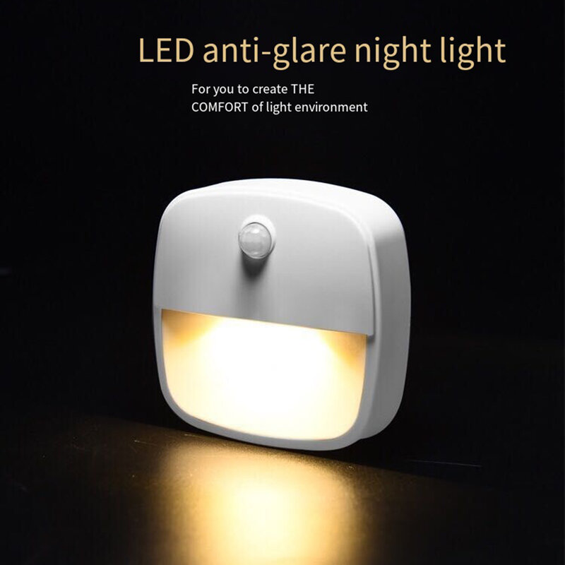 Mini Sensor de luz LED para pared de armario, Sensor inteligente de cuerpo humano, luz nocturna para cocina, habitación, lámpara de escalera, decoraciones para el hogar