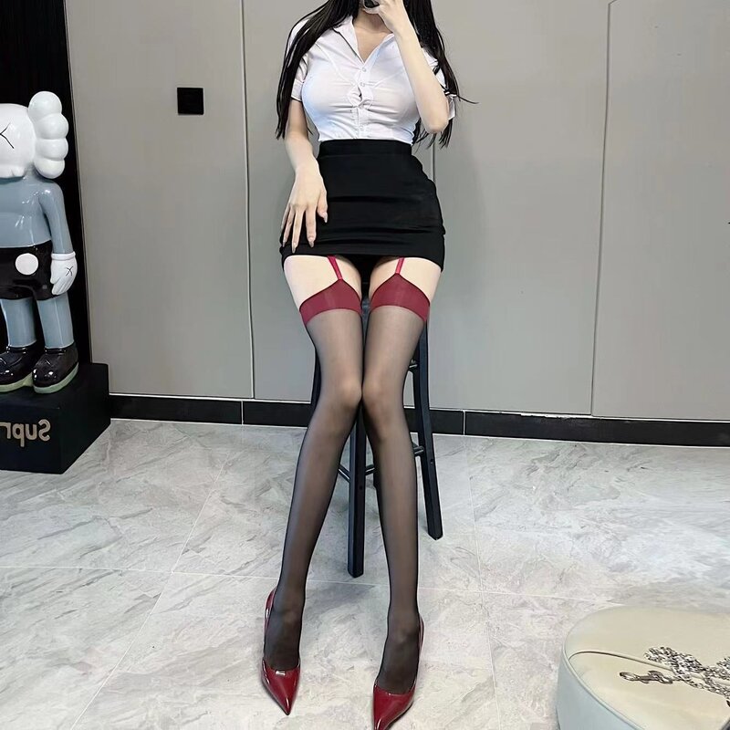 Sexy Stockings Women Lingerie Solid Color Ultra-thin Transparent Pantyhose Black/White Nightclub Cosplay Stockings Long Medias