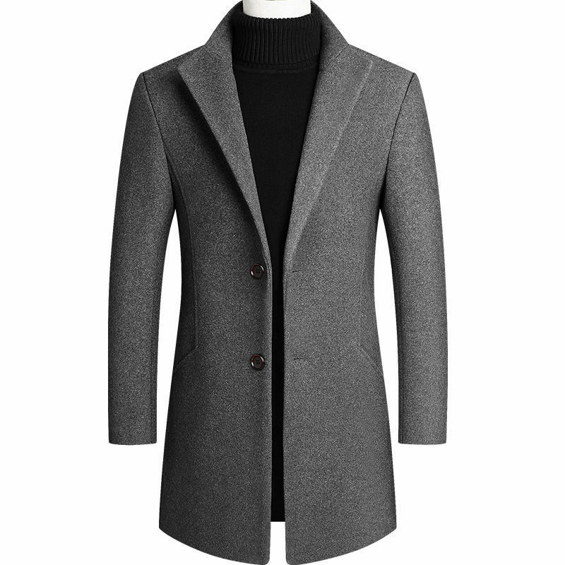Бренд BROWON, корейское пальто для мужчин 2024, осенне-зимнее шерстяное мужское пальто, новое повседневное приталенное пальто, ветровка, длинная однотонная мужская куртка
