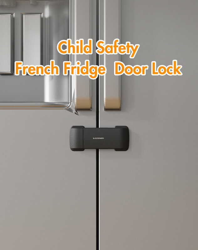 Cerradura de nevera francesa actualizada, bloqueo de puerta de refrigerador/congelador, distancia de separación, cerradura de puerta de gabinete, protección para bebés y niños