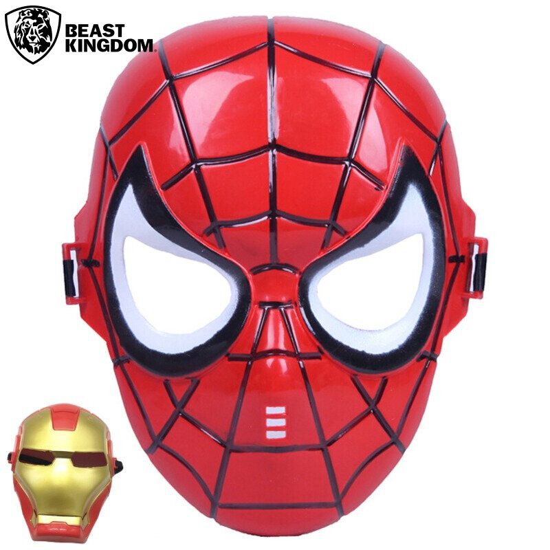 BEAST KINGDOM Spider Man Mask Kids Cosplay Props Ironman Halloween Dress Up Theme Party Mask Children Birthday Gift Toys New