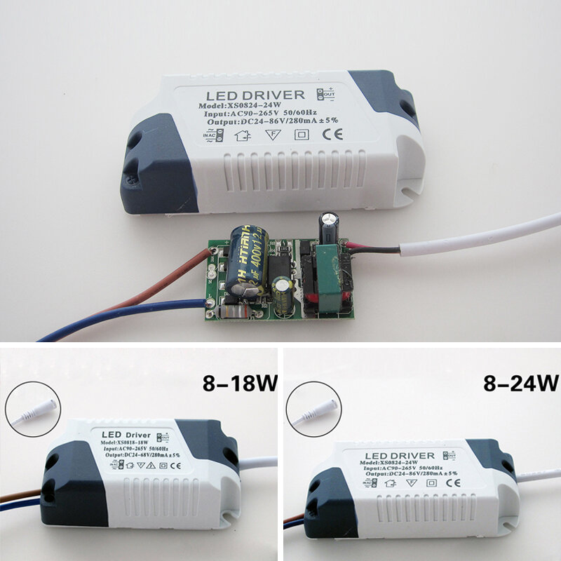 LED Driver Constant Current Wide Voltage 90-265V 8-18W/8-24W Power Supply For LED Downlight Ceiling Light  LED Driver Accessorie