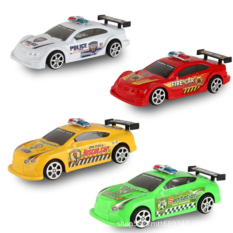 Mini coche de policía de la fuerza de retorno de simulación para niños, modelo de coche, juego de coches de juguete para niños, 1: 32