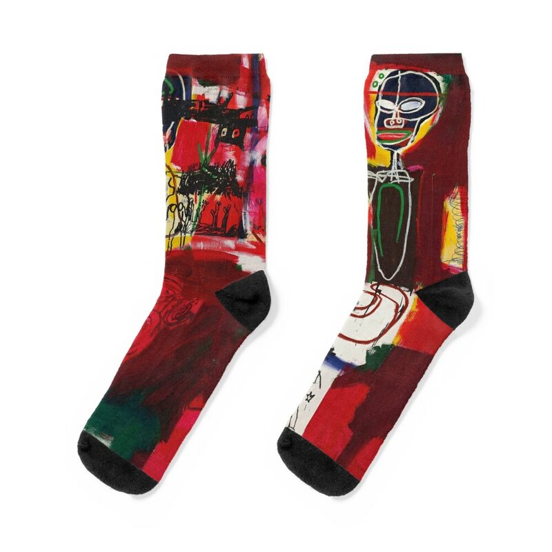 Jean michel-calcetines con estampado vintage para hombre, medias de tenis en movimiento, calcetines térmicos felices para niñas, Invierno