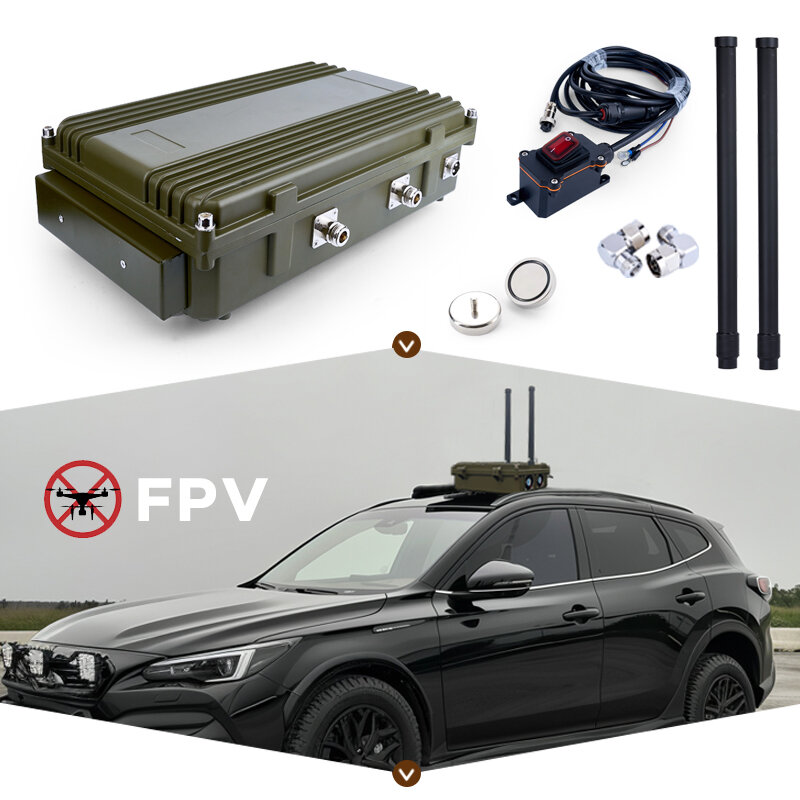 2 saluran instalasi-gratis kendaraan dipasang sistem pertahanan untuk Drone portabel untuk mobil menggunakan Drone FPV Customisable frekuensi