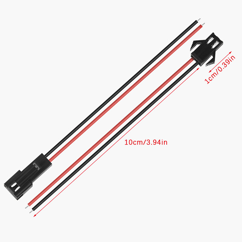 10Pairs Long SM Connector Terminal Wire Plug Male To Female Splice Wire Connectors Red And Black Wire LED Downlight Ceiling Lamp