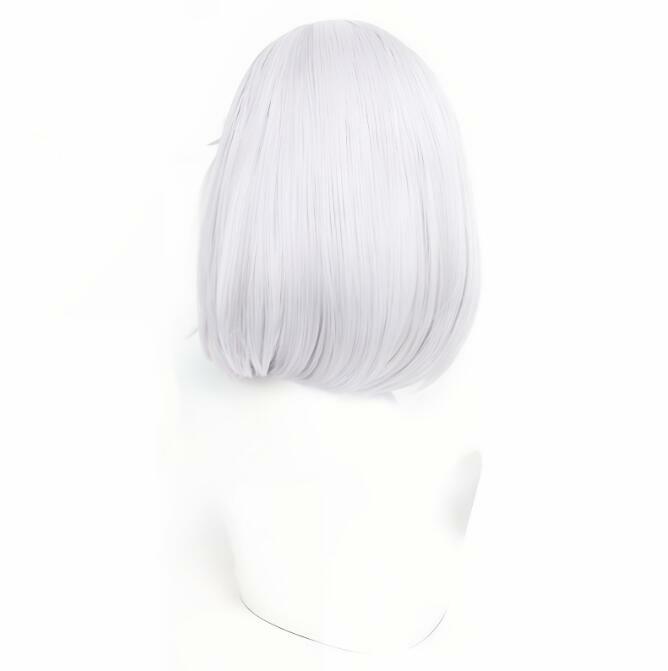 Honkai Star Rail Topaz peluca sintética corta, blanco, rojo, juego recto, peluca de Cosplay resistente al calor para fiesta
