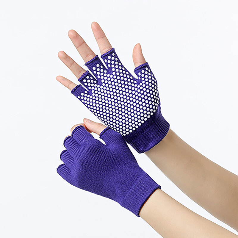 Женские перчатки для йоги с открытыми пальцами, Нескользящие перчатки, Аксессуары для йоги, велосипедные перчатки