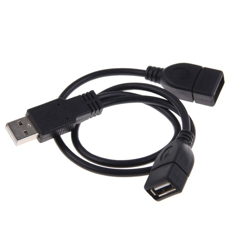 PC 휴대폰 노트북 케이블용 전원 코드 어댑터, USB 2.0 수-2 듀얼 USB 암 잭 스플리터 허브, 2 포트 USB2.0 허브