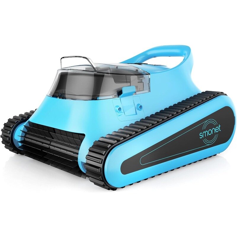 SMONE Cordless Pool Vacuum Robot:Automatic Robotic Pool Cleaner Lasts 150 Mins Wall Climbing 180W Powerful Suction LED Indicator