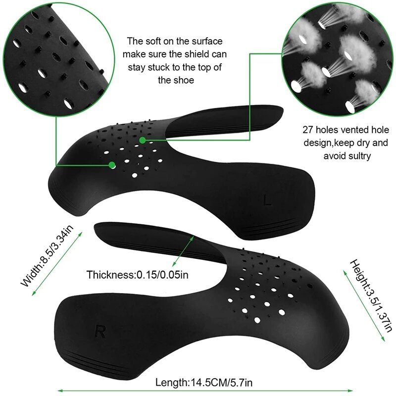 1คู่รองเท้าผ้าใบ Shield รองเท้าผ้าใบ Crease ย่นพับรองเท้าสนับสนุนลิ้นรองเท้า Sport Ball หัวรองเท้า Stretcher หัว Shield