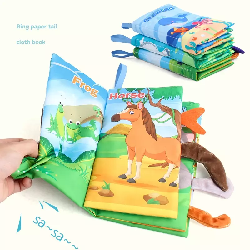 0-12Monthes książeczka na ubrania dla dzieci owoce zwierzęta poznaje Puzzle książka dla niemowląt dla dzieci do wczesnej nauki książki z tkaniny zabawki edukacyjne игрушк